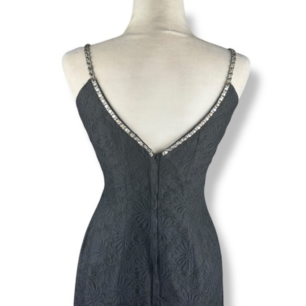 Lilli Diamond Black Lace Wiggle Dress Womens‎ Size Small Glam Vintage 50s 60s - Picture 10 of 16
